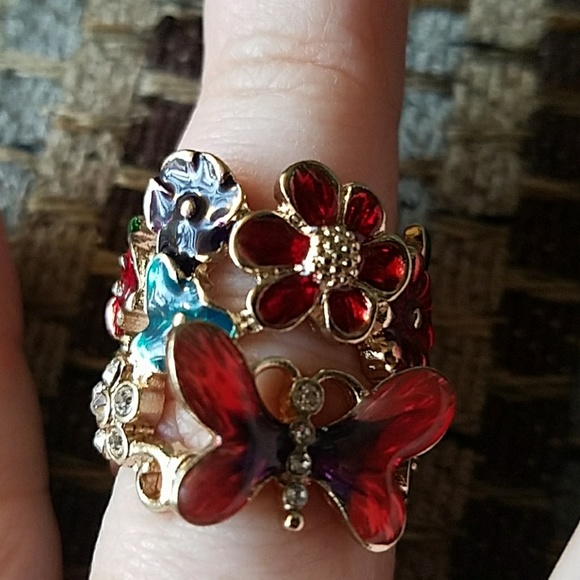 guess flower ring